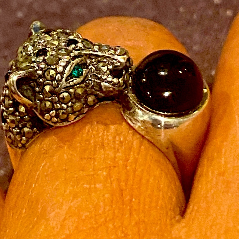 Panther marcasite  Black onyx Italy GA